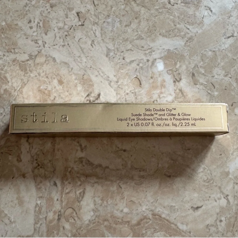 STILA Double Dip Suede Glitter & Glow Liquid Eyeshadow Duo CORAL REEF New in Box